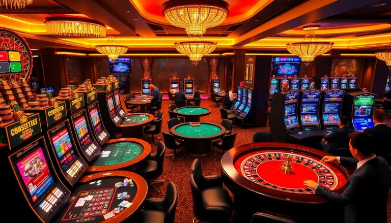 Experience the excitement of OK789's luxurious casino atmosphere with thrilling slot machines and gaming action.