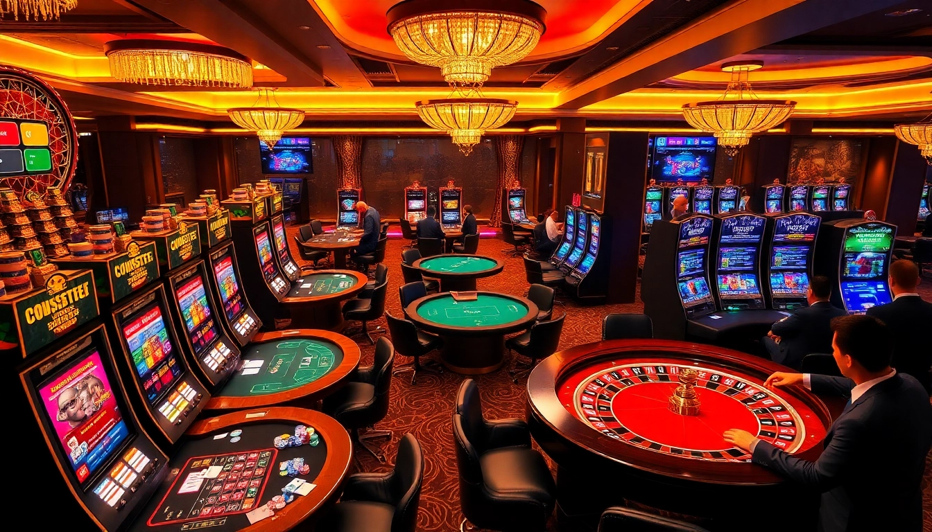 Experience the excitement of OK789's luxurious casino atmosphere with thrilling slot machines and gaming action.