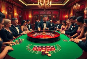 Experience the excitement of live casino France with elegant gameplay around a roulette table.