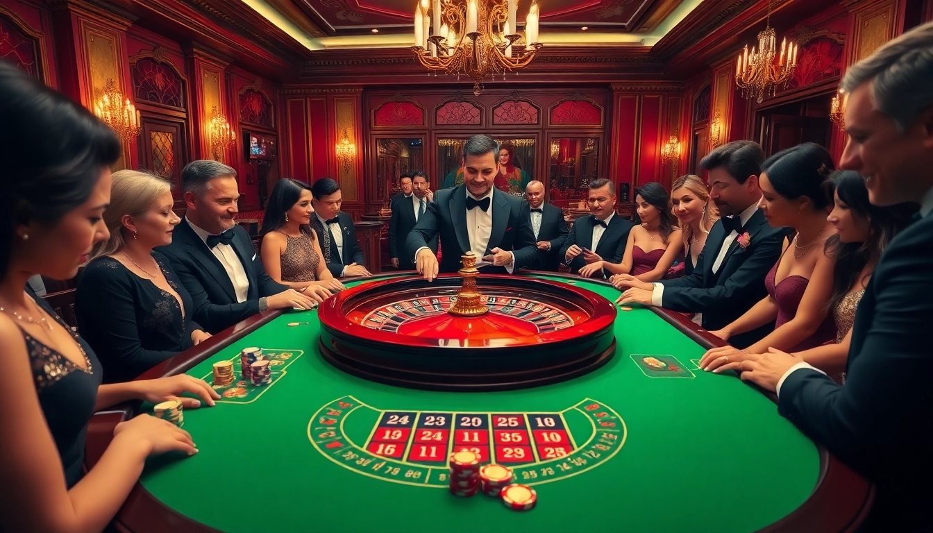 Experience the excitement of live casino France with elegant gameplay around a roulette table.