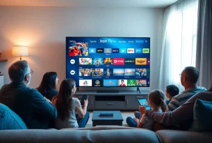 Enjoying family time with Iron TV Pro premium IPTV showcasing live sports and movies.