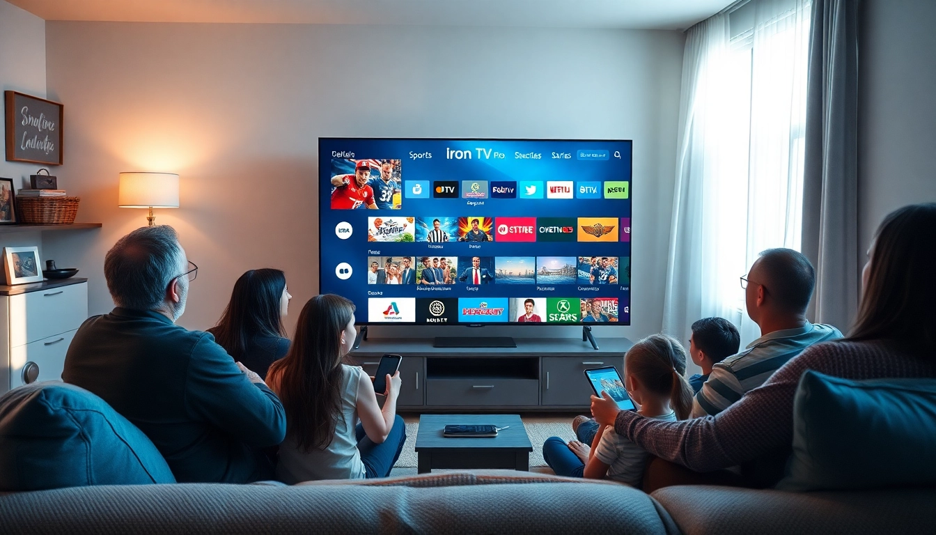 Enjoying family time with Iron TV Pro premium IPTV showcasing live sports and movies.