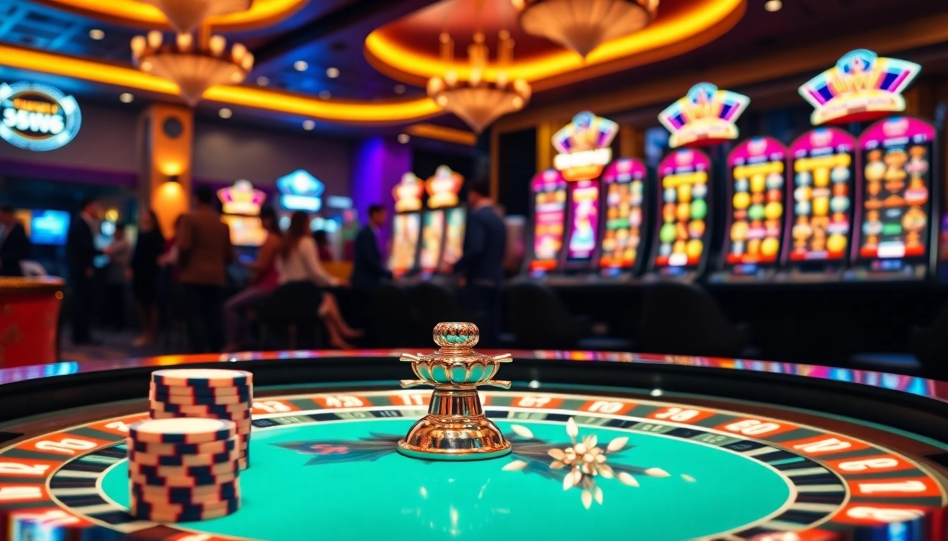 Players enjoying the excitement of roulette and slots at 55WW casino.