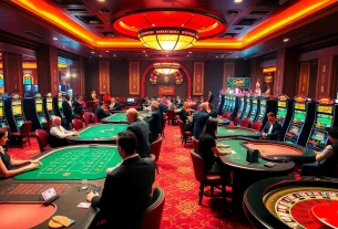 Jouer à des jeux captivants dans un casino en ligne offrant diverses machines et tables.
