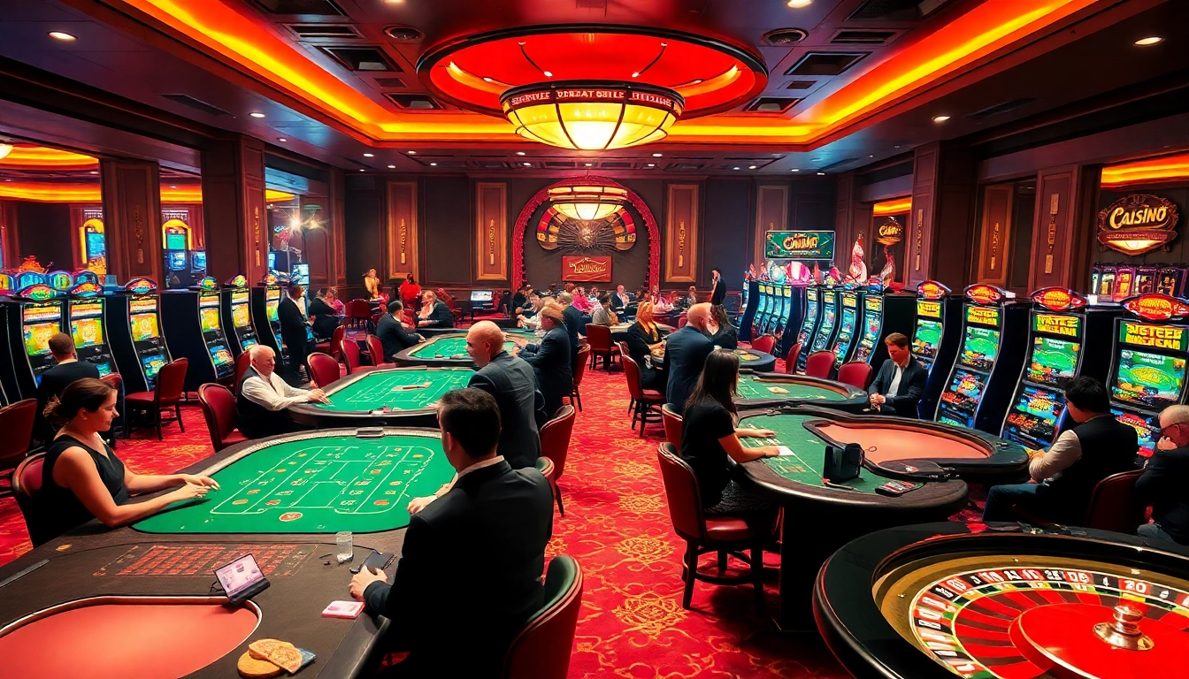 Jouer à des jeux captivants dans un casino en ligne offrant diverses machines et tables.