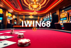 Engaging players at IWIN68 with vibrant casino visuals featuring poker and roulette games