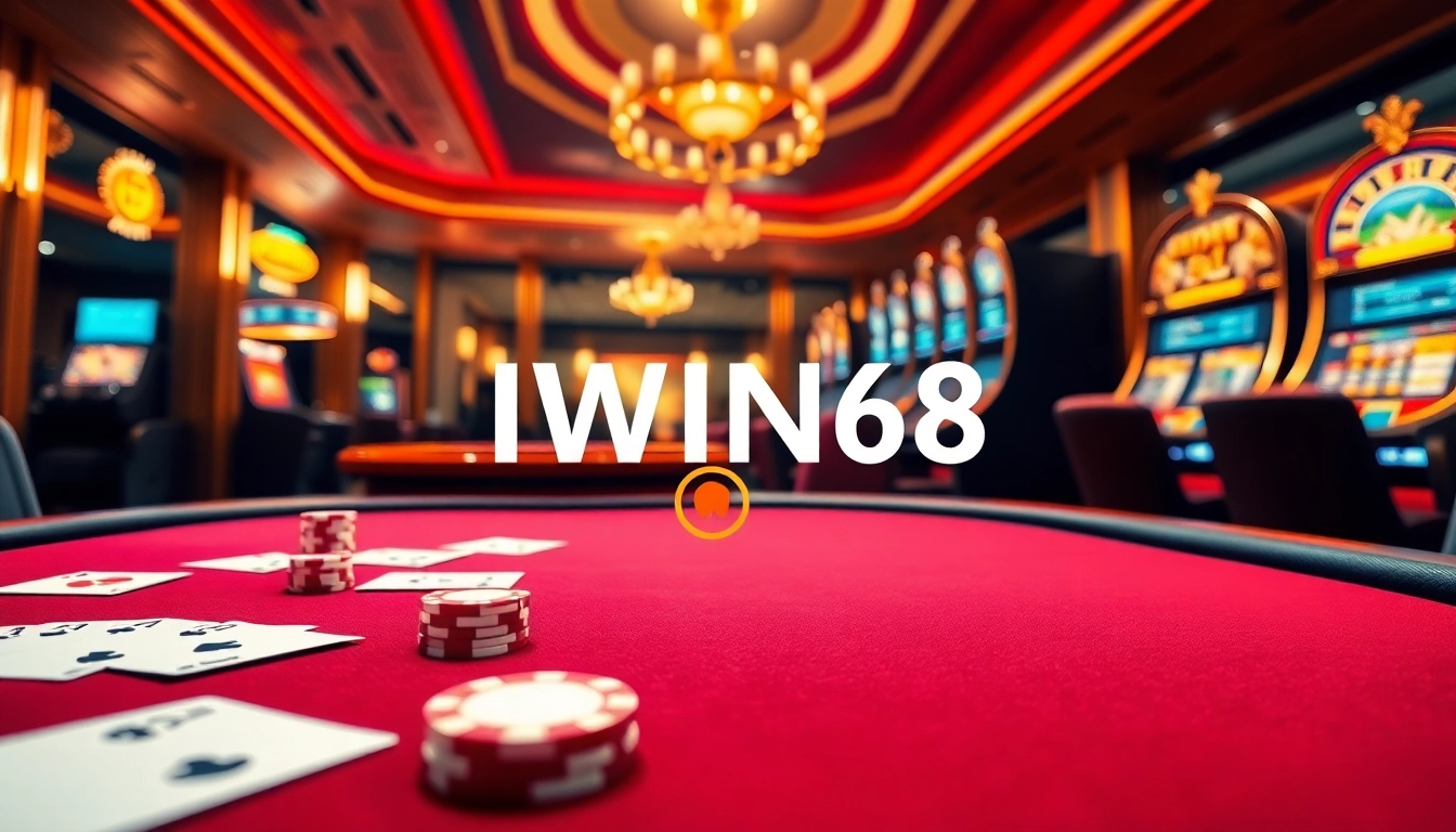 Engaging players at IWIN68 with vibrant casino visuals featuring poker and roulette games