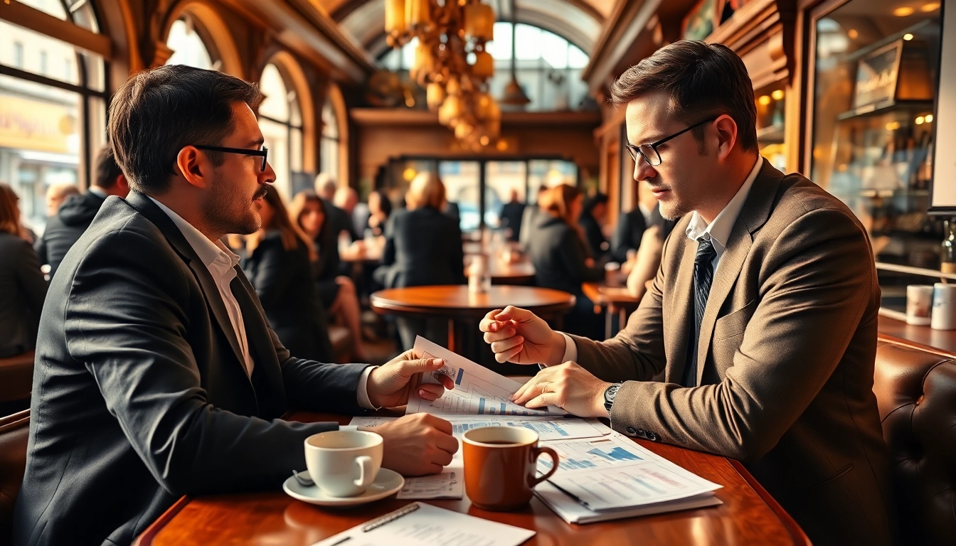 Un économiste examine les tendances de l'économie française dans un café animé.