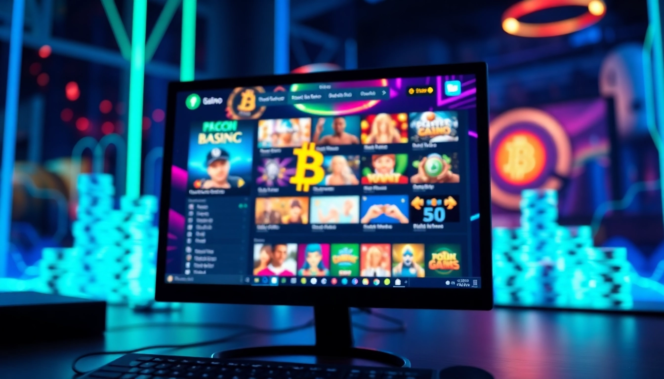 Jouer à des jeux de casino en ligne Bitcoin avec un environnement vibrant et moderne.