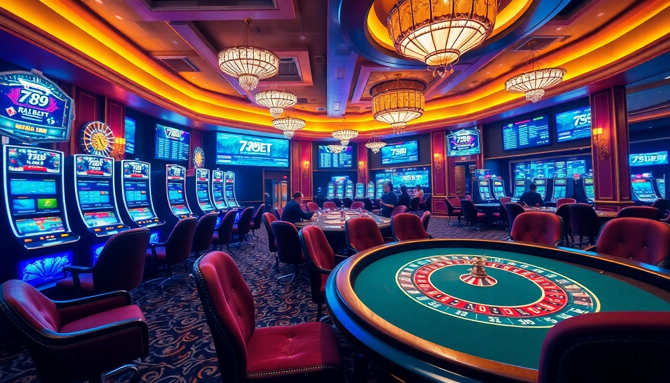 Experience high-stakes excitement at 789BET with vibrant gaming action and elegant casino elements.
