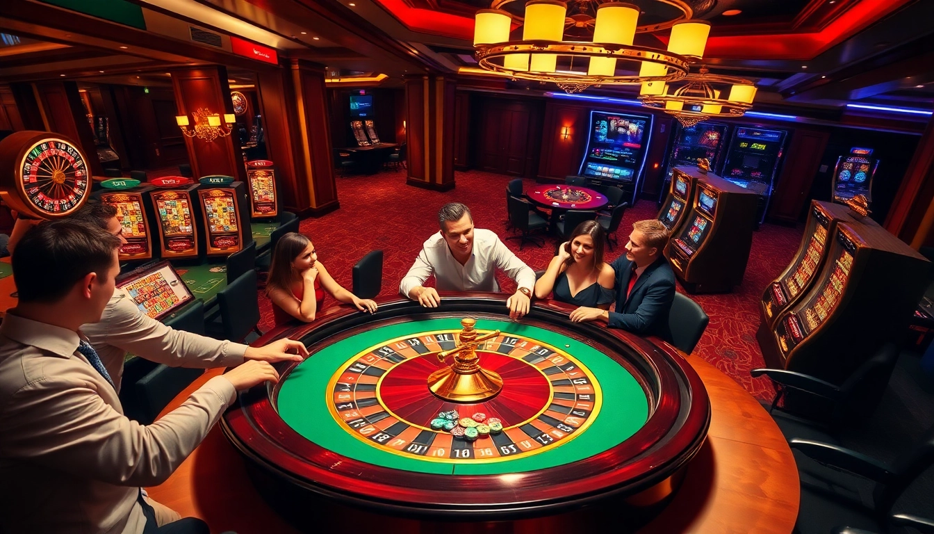 Players engaging at the table in a luxury atmosphere at https://32wincasino.com/, showcasing casino excitement and anticipation.