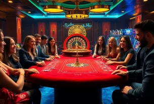 Players celebrating their wins at Luck8 casino gaming table.