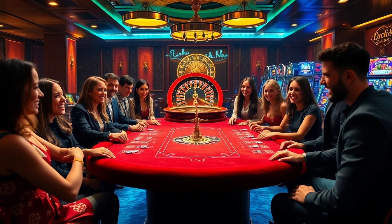 Players celebrating their wins at Luck8 casino gaming table.