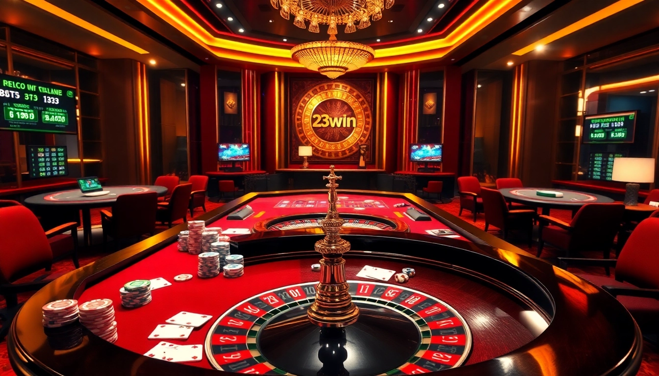 Experience the thrill of high-stakes gambling at 23win's luxurious casino tables.