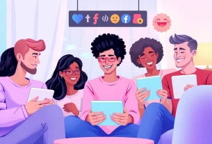 Friendly individuals engaging in sex chat within a cozy virtual room.