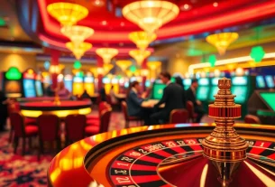 Jouez à des jeux captivants dans un casino en ligne dynamique et lumineux.