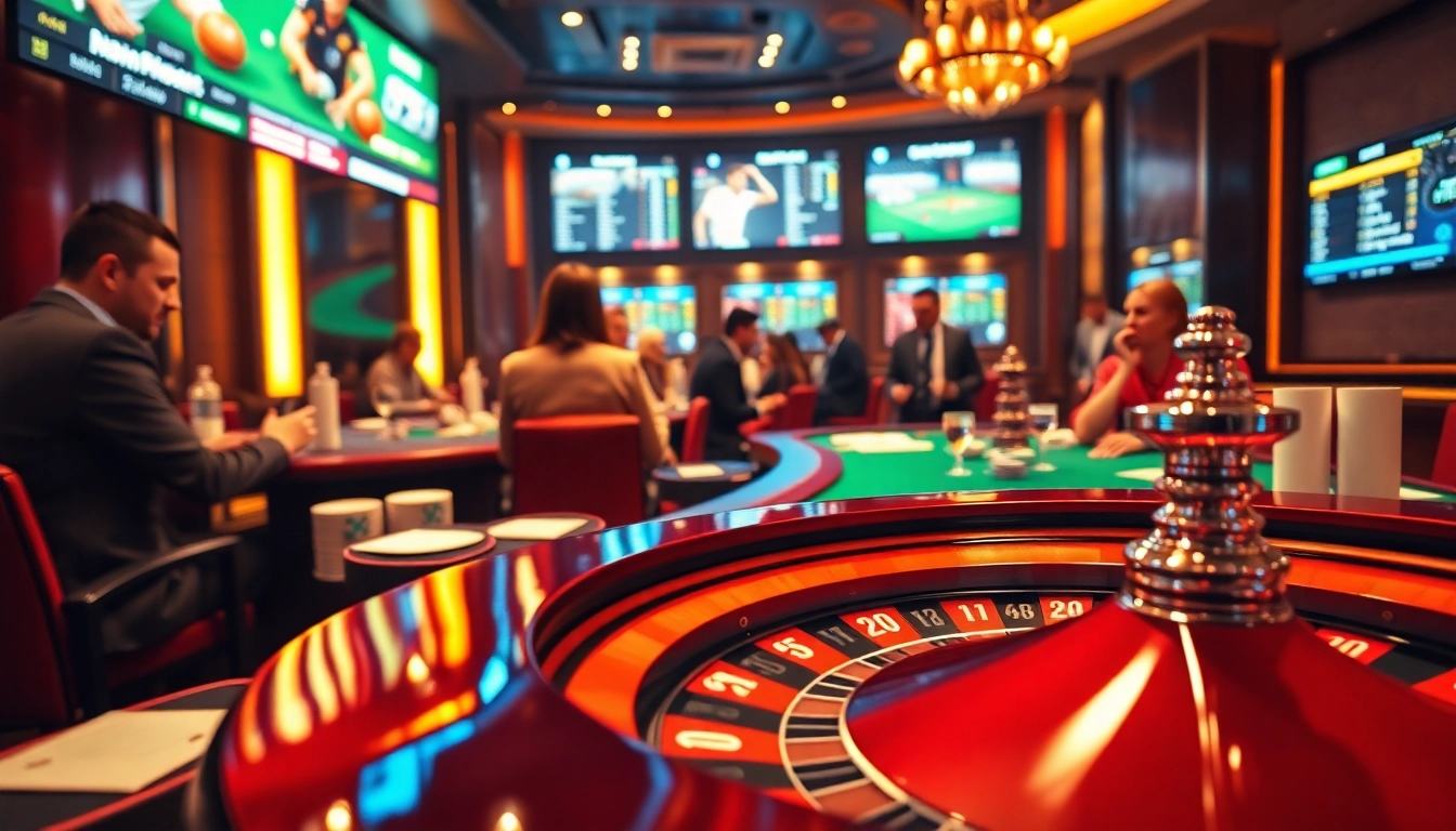 Experience the excitement of meilleurs sites de paris sportifs with elegant betting tables and lively sports displays.