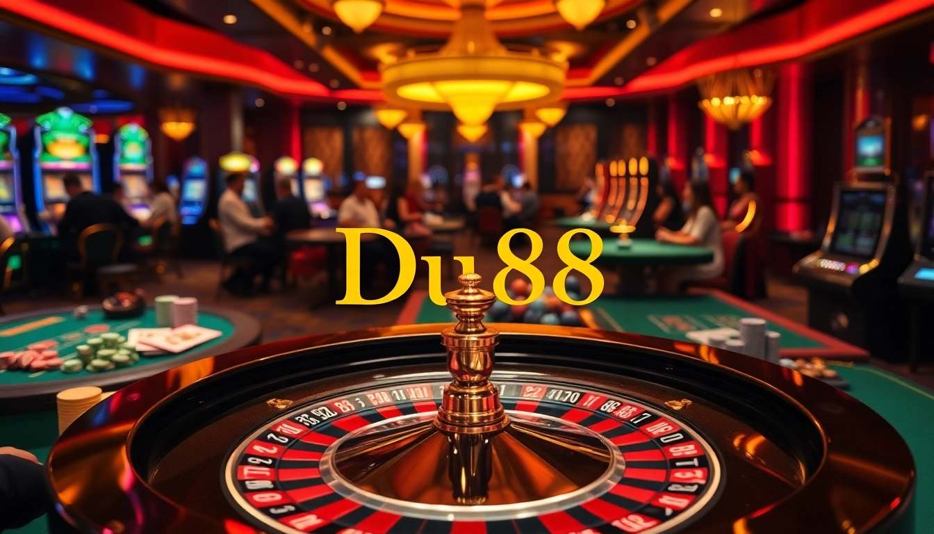 Play roulette and win big with Du88 at a luxurious casino table.