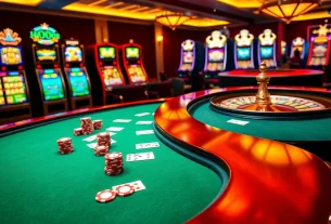 Experience excitement at trang chủ 88aa with vibrant casino tables, poker chips, and thrilling gambling action.