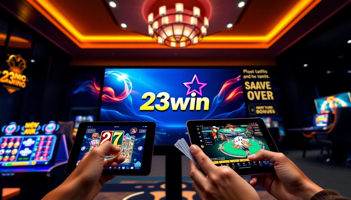 23win online gaming interface showcasing slots and live dealer games