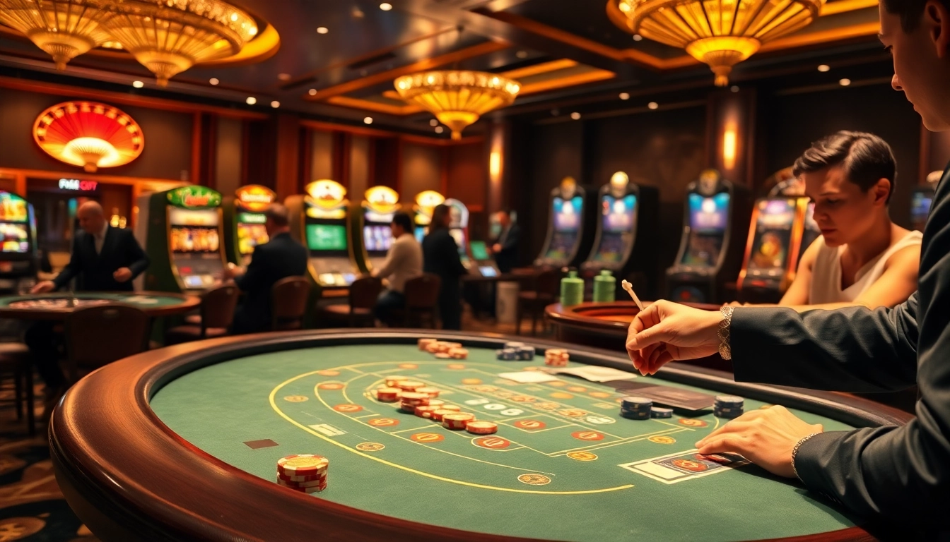 Engaged players at a vibrant blackjack table showcasing excitement on https://fabet.cn.com/.