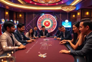 Dynamic gambling action at nhà cái tx88 with players engaging at a blackjack table.