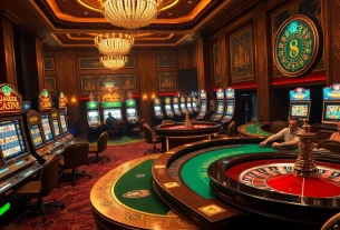 Experience the luxurious gaming ambiance of nhà cái oxbet featuring vibrant slots and strategic poker tables.