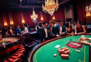 Exciting gameplay at 789f casino tables featuring poker and roulette, evoking luxury and exhilaration.