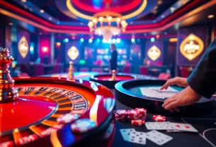 Experience the excitement of betting at nhà cái ta88 with vibrant casino visuals and gaming elements.