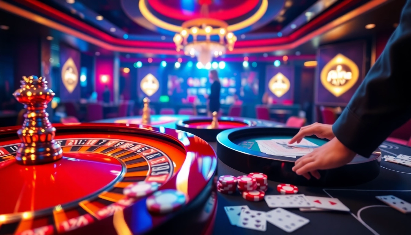 Experience the excitement of betting at nhà cái ta88 with vibrant casino visuals and gaming elements.