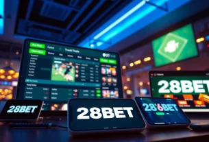 Experience 28BET's intuitive online betting platform showcasing diverse sports and casino game options.