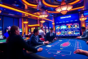 Gambling excitement at https://kbbet.tech/ with players engaged at a vibrant blackjack table.