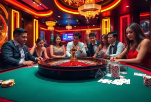Experience the thrill of nhà cái du88 with an exciting casino scene filled with poker chips and roulette wheels.