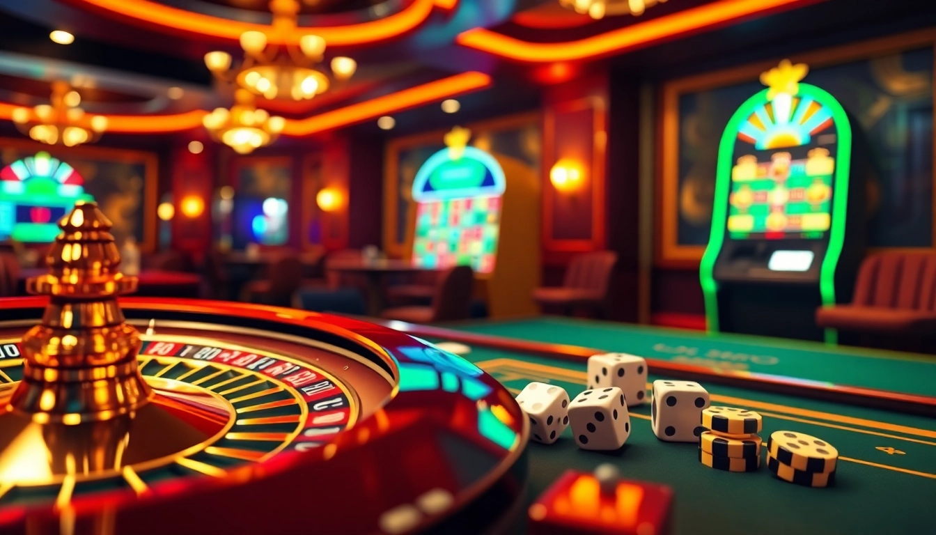 Experience nhà cái fb88 excitement with a glowing roulette wheel and vibrant casino atmosphere.