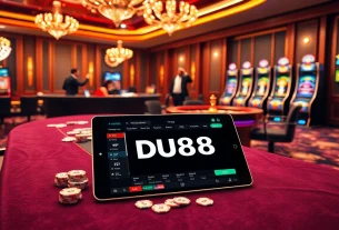 Experience exciting online games at DU88, featuring vibrant tables and engaging casino visuals.