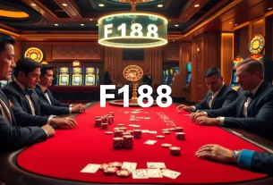 F168 players engaged in a thrilling poker game with vibrant chips and cards.
