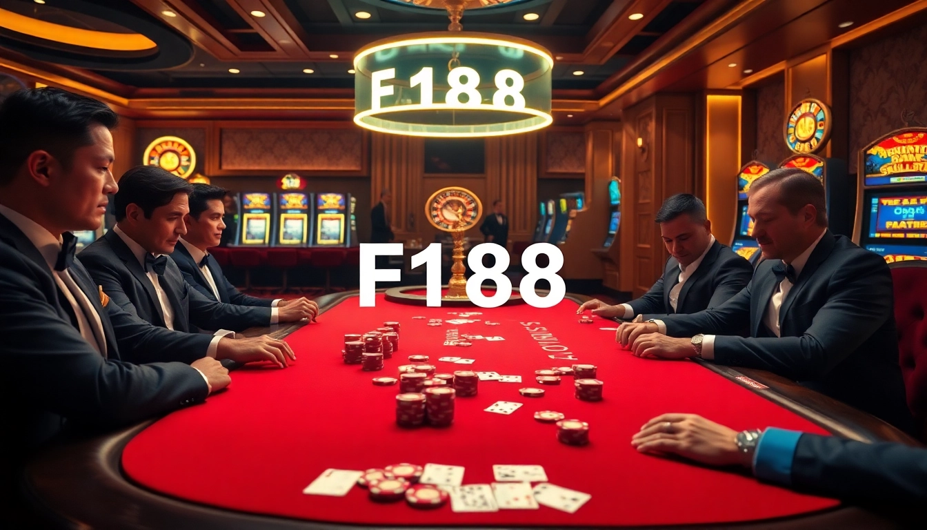 F168 players engaged in a thrilling poker game with vibrant chips and cards.