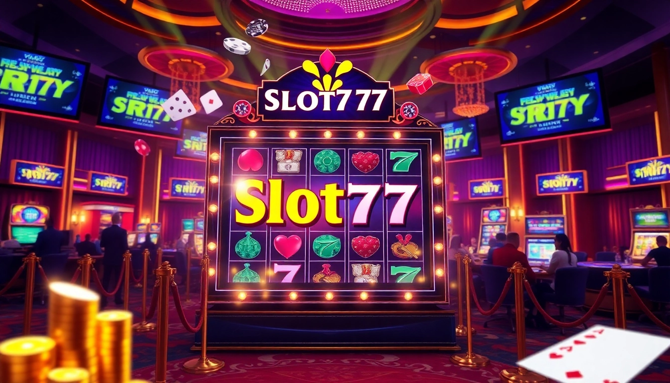 Engaging Slot777 online casino environment showcasing dynamic slot machines and vibrant gaming atmosphere.
